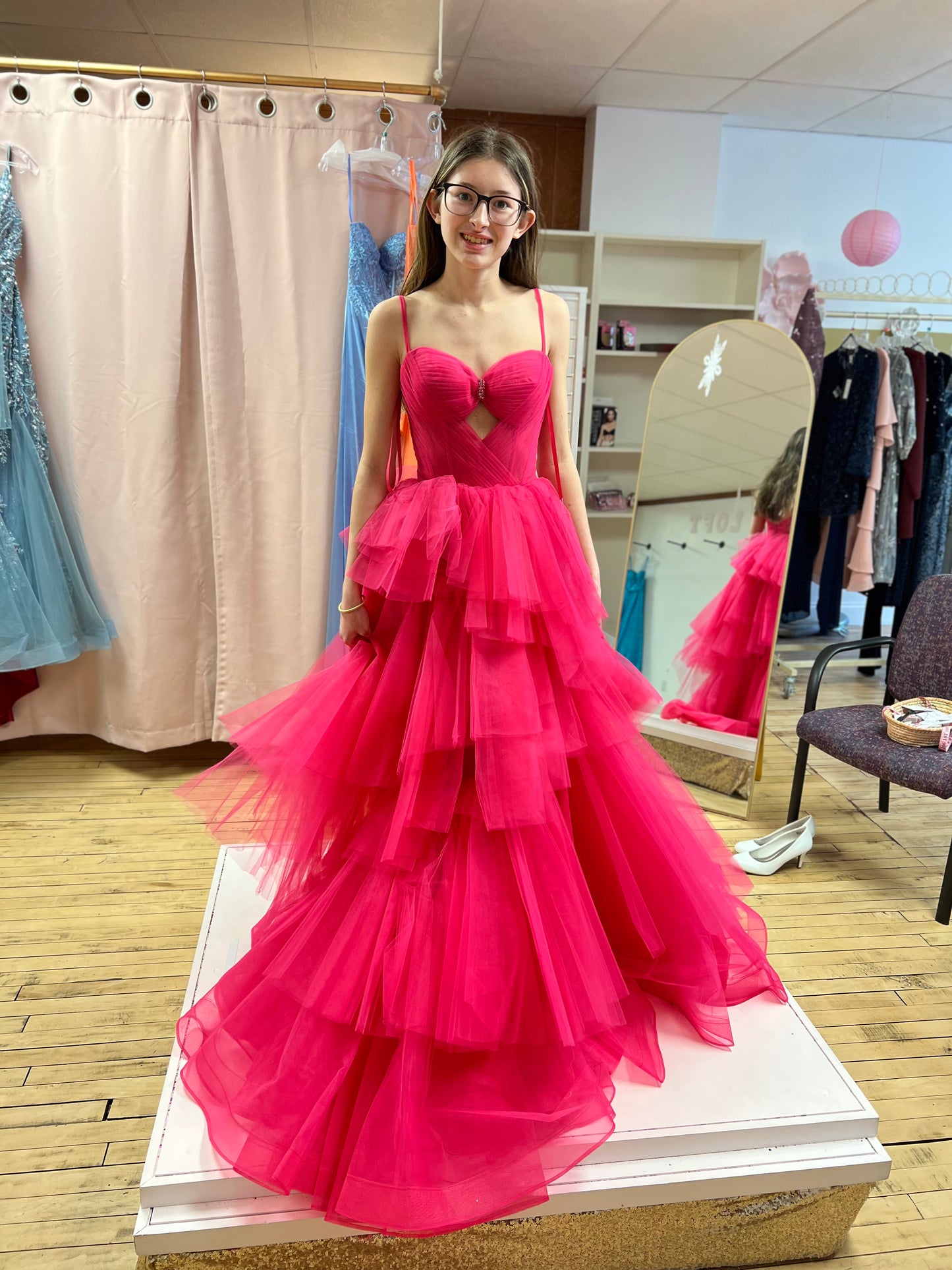 TIERED RUFFLE BALL GOWN