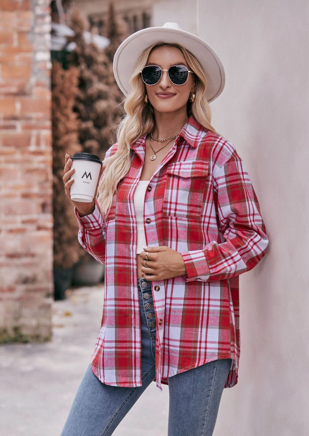 Autumn Oversized Loose Plaid Shirt