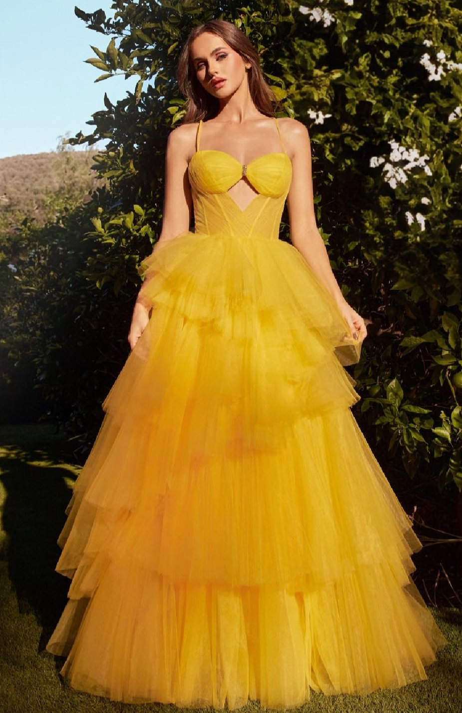 TIERED RUFFLE BALL GOWN