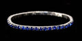 1 Row Stretch Rhinestone Bracelet-Sapphire Silver