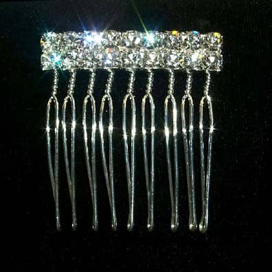 2 Row Rhinestone Twisted Wire Comb