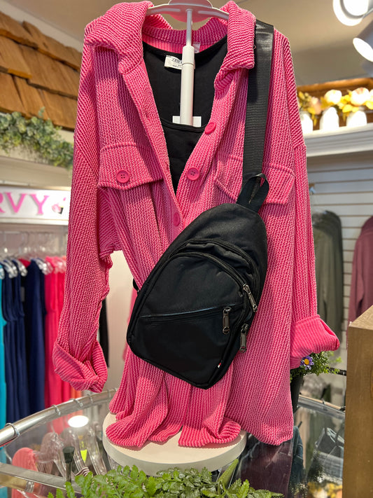 Plus Size Urban Rib Long Sleeve Shacket