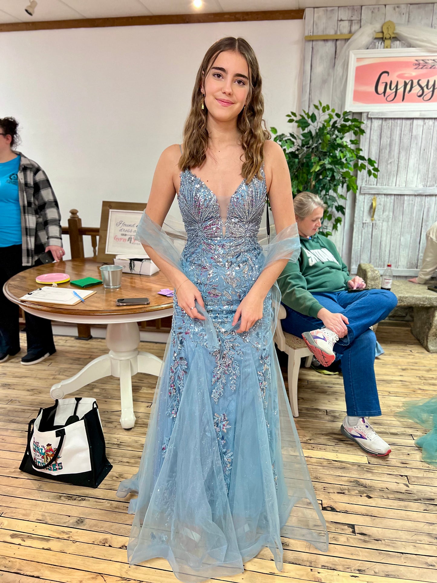 FIT & FLARE EMBELLSIHED GOWN