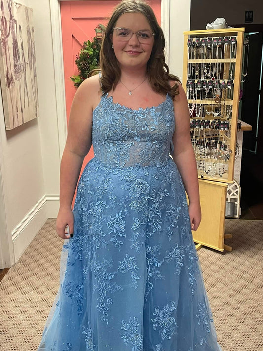 LACE EMBELLISHED A-LINE DRESS