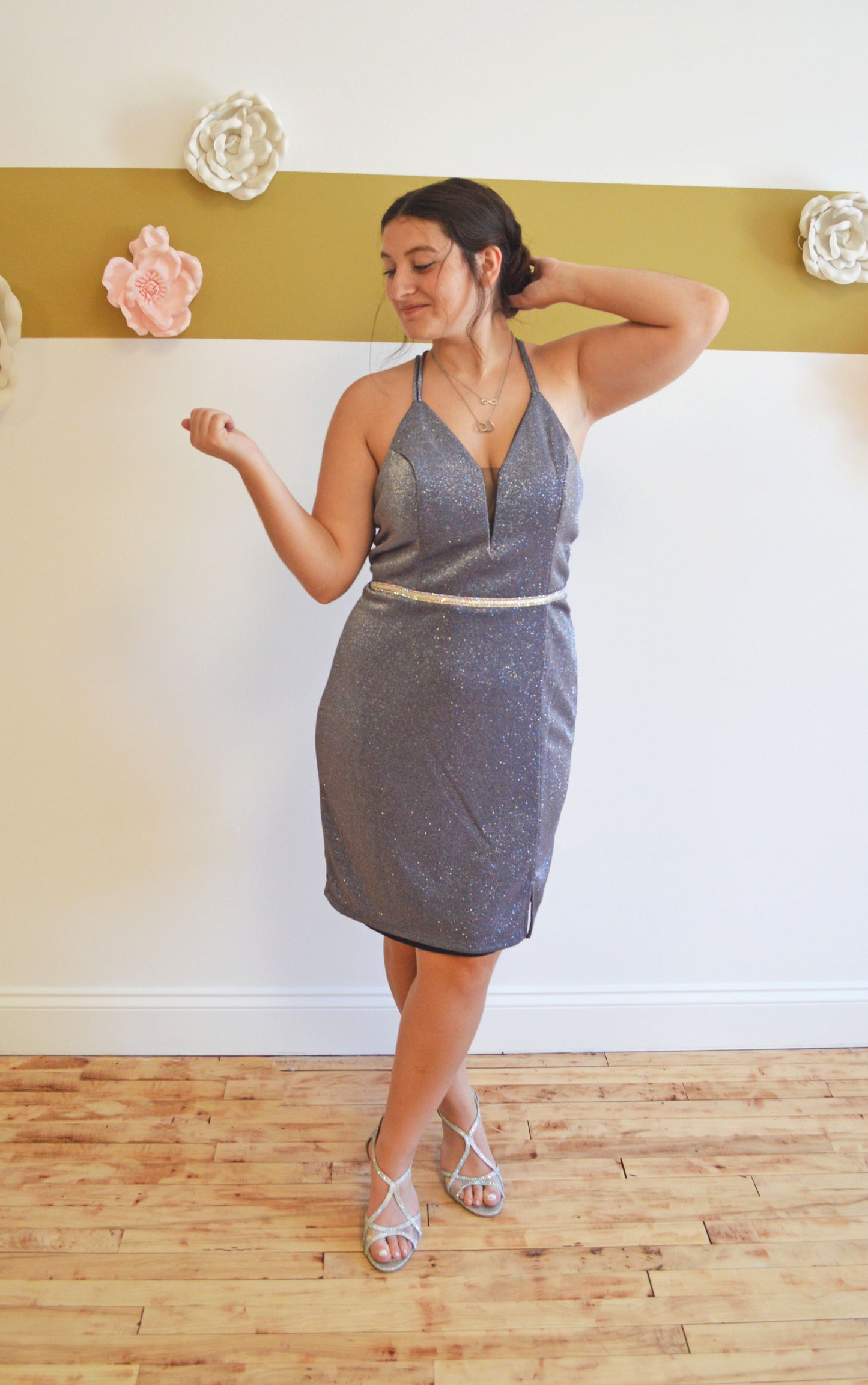 Sparkly Belted Dress