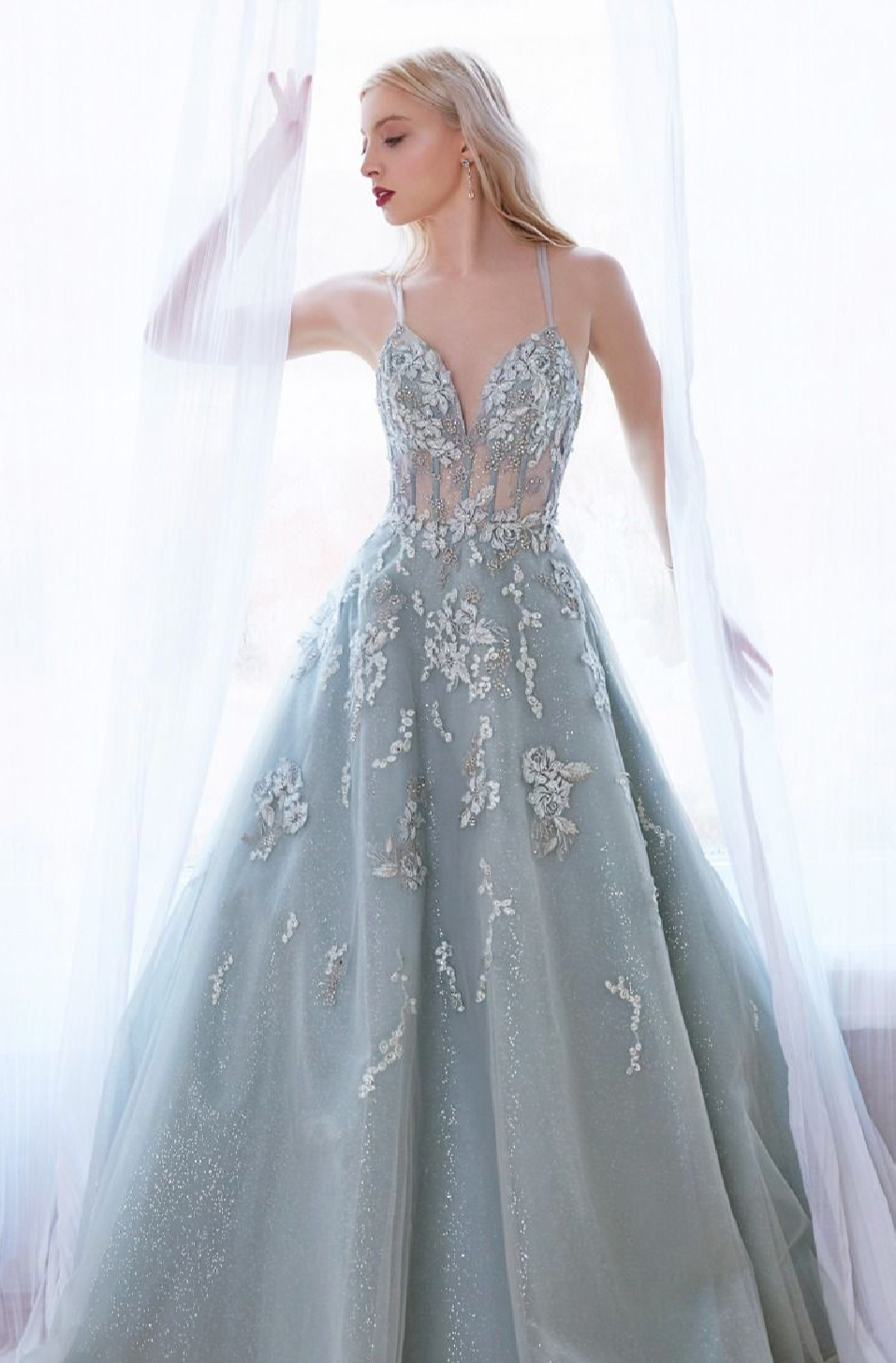 FLORAL EMBROIDERED SOPHIA BALL GOWN