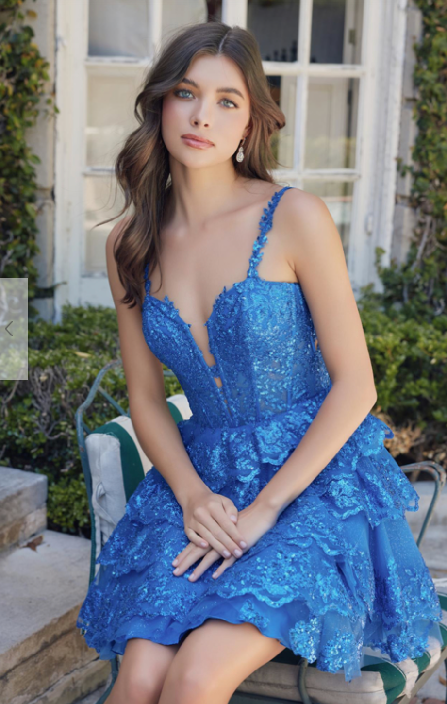 Fit and Flare Glitter Multi-layered Short Skirt