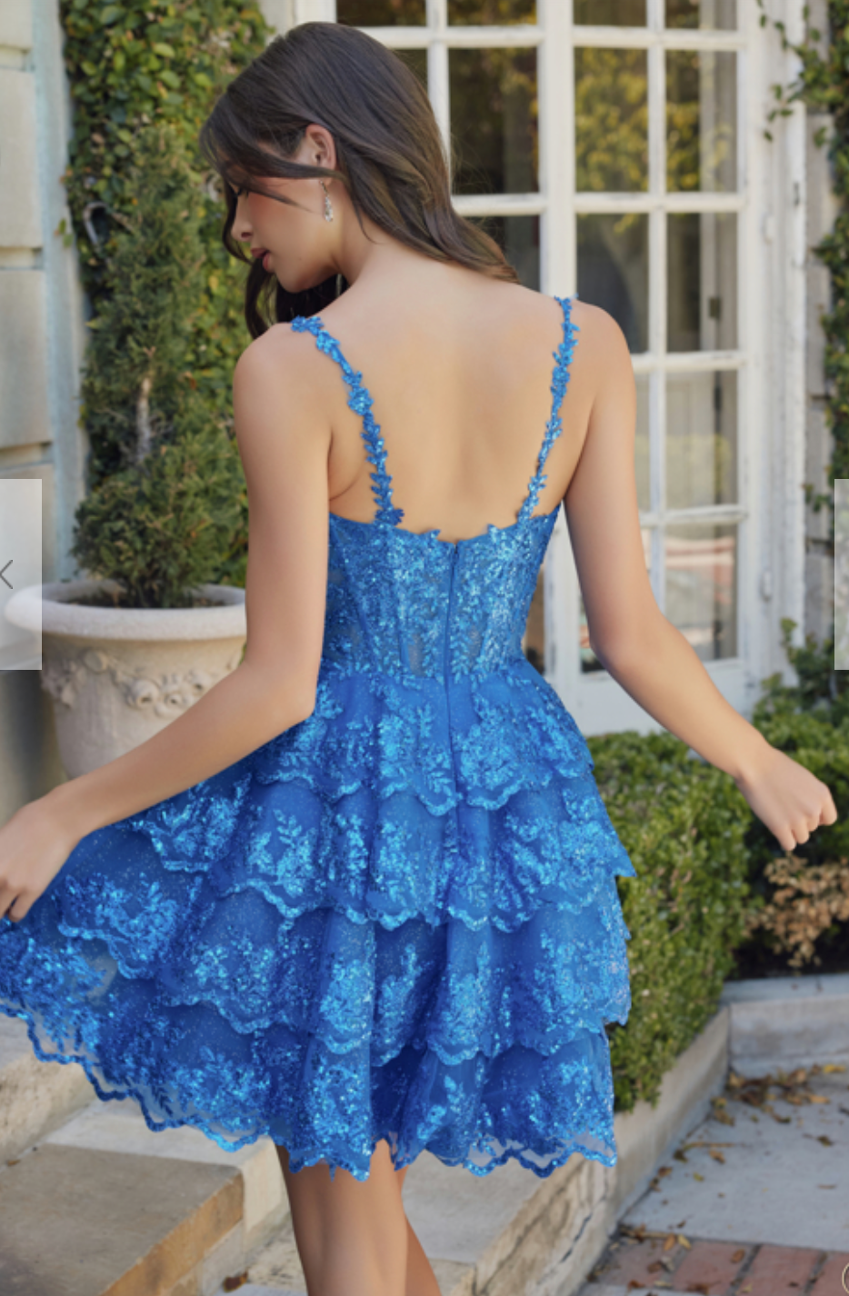 Fit and Flare Glitter Multi-layered Short Skirt