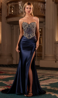 Crystal Fitted Strapless Gown