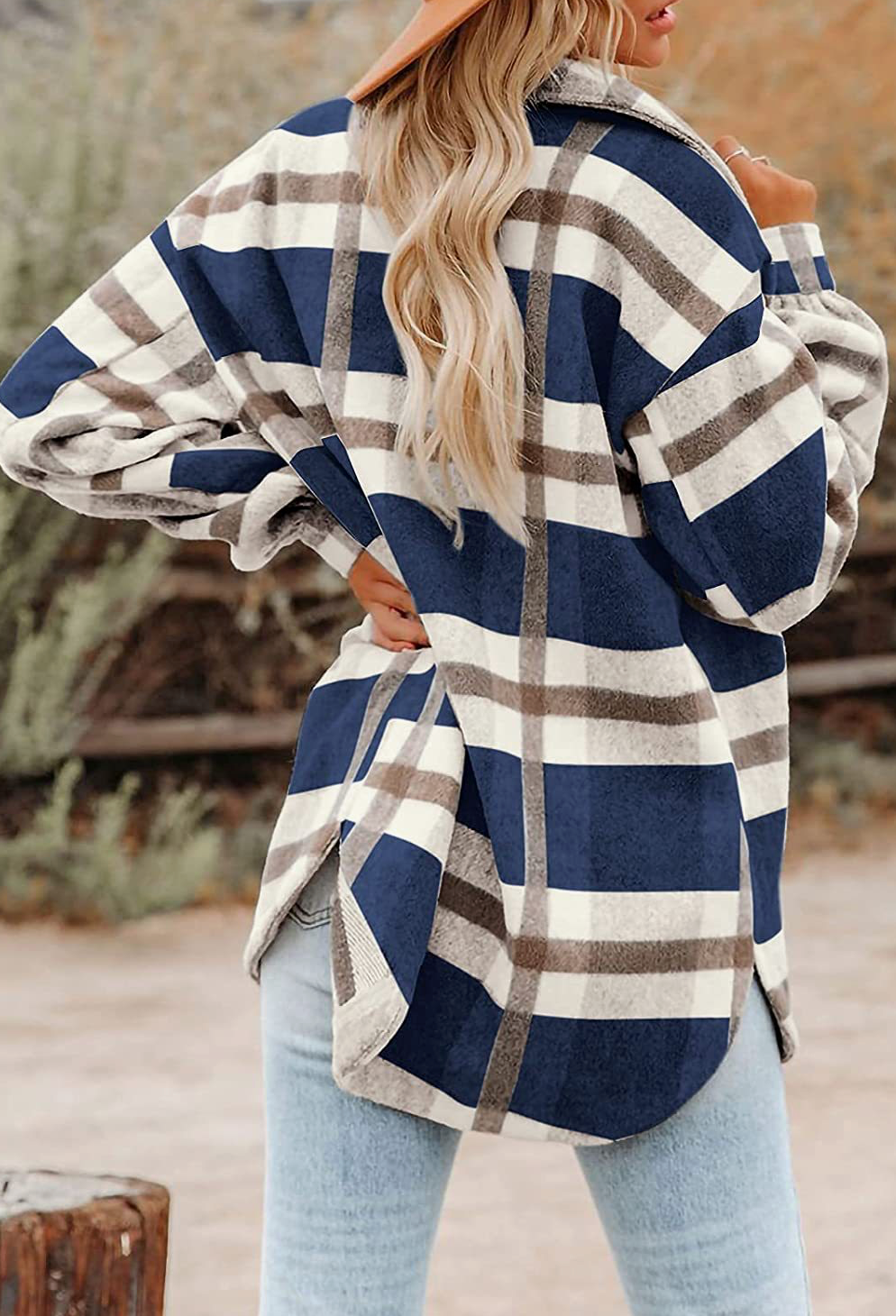 Women's Plaid Button Flannel Shacket