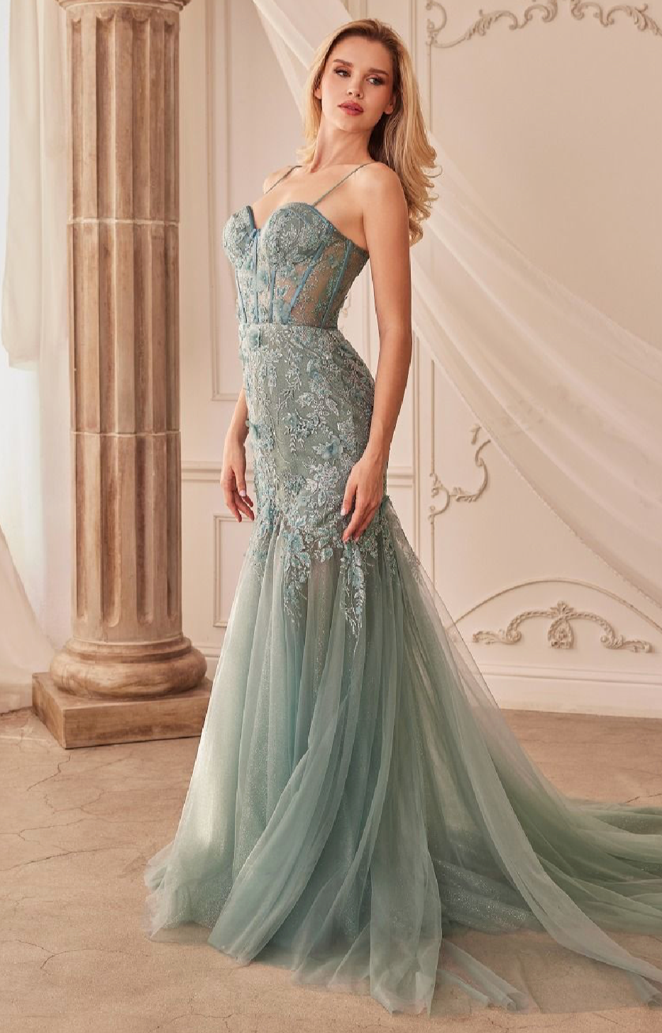 FIT & FLARE EMBELLSIHED GOWN