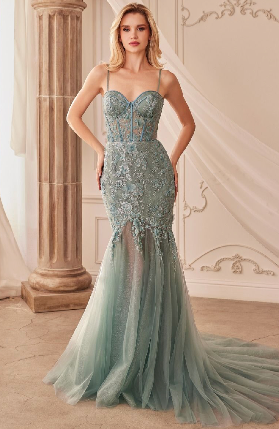 FIT & FLARE EMBELLSIHED GOWN