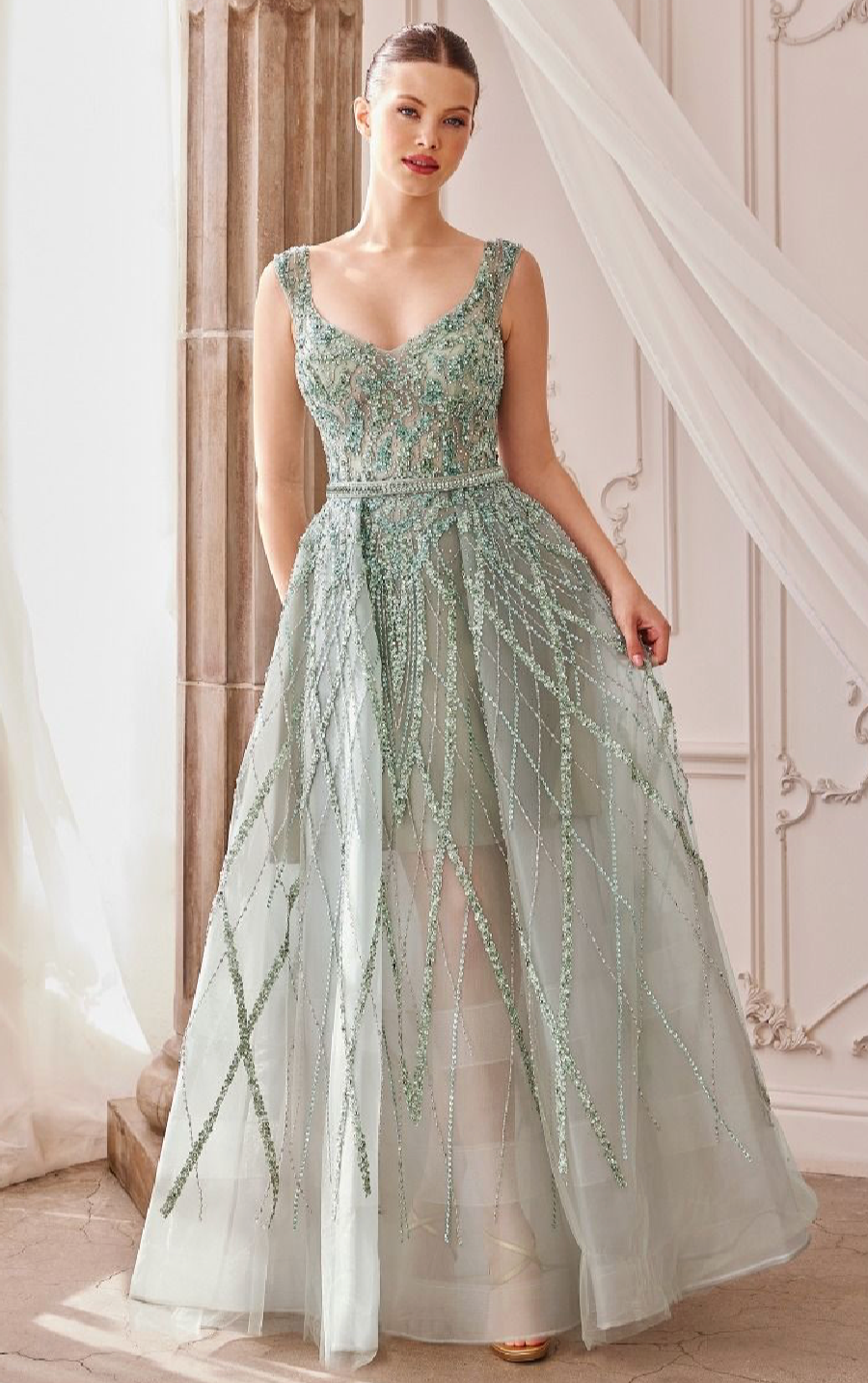 GEMMA JEWEL BEADED BALL GOWN