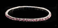 1 Row Stretch Rhinestone Bracelet-Lt Rose Silver